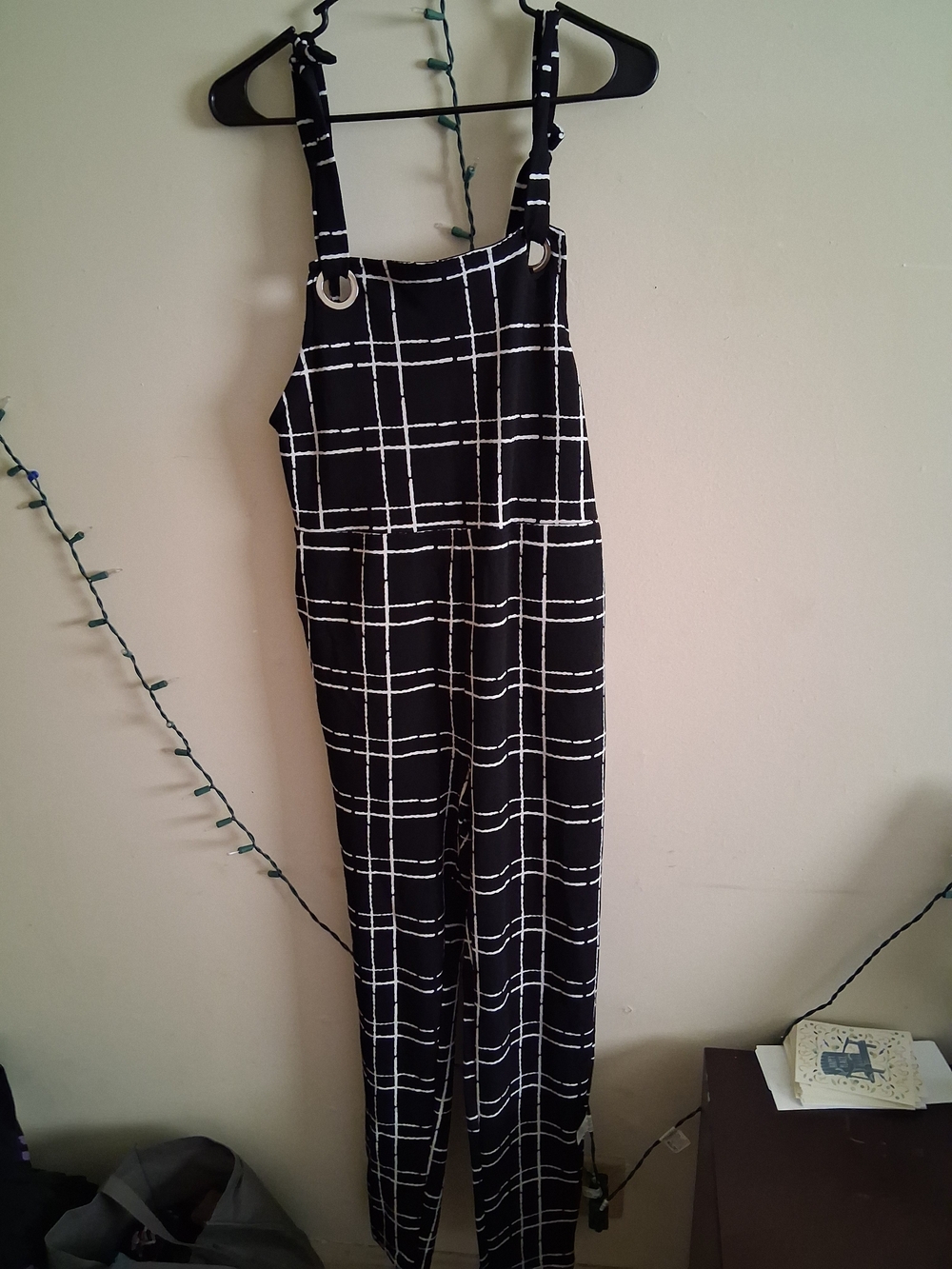 Black & White Windowpane Jumpsuit